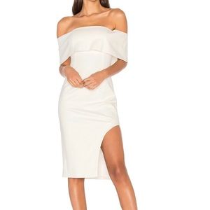 Lavish Alice Bandeau Asymmetric Midi Dress Brides